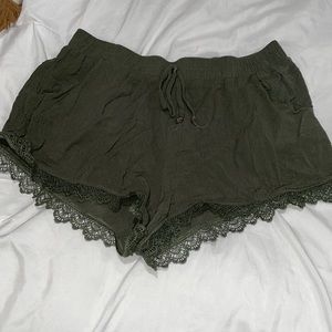 women’s forest green shorts